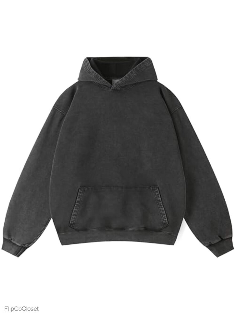 Oversized Acid Wash Heavyweight Cotton Hoodie Vintage Pullover